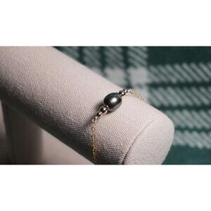 Tahitian Pearl Bracelet, 14k Gold Fill, Minimalist Luxury Jewelry